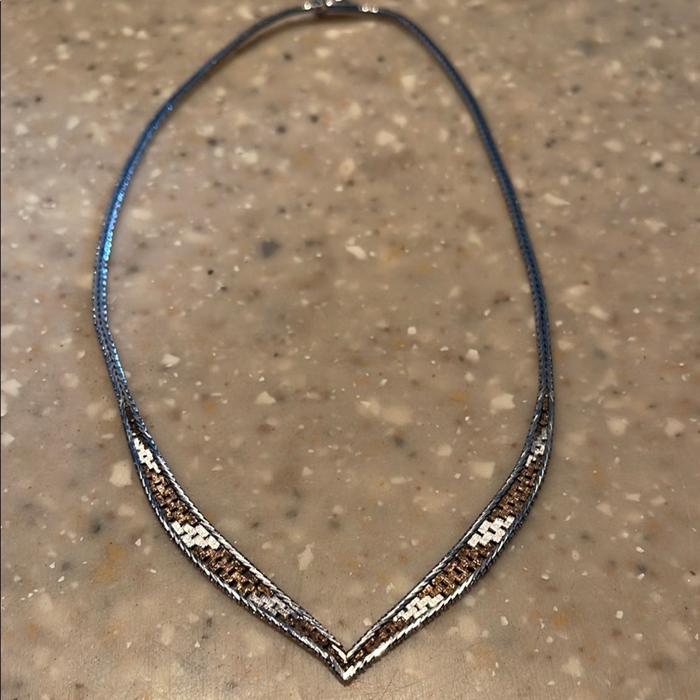 Elegant Silver and Gold Women's Necklace